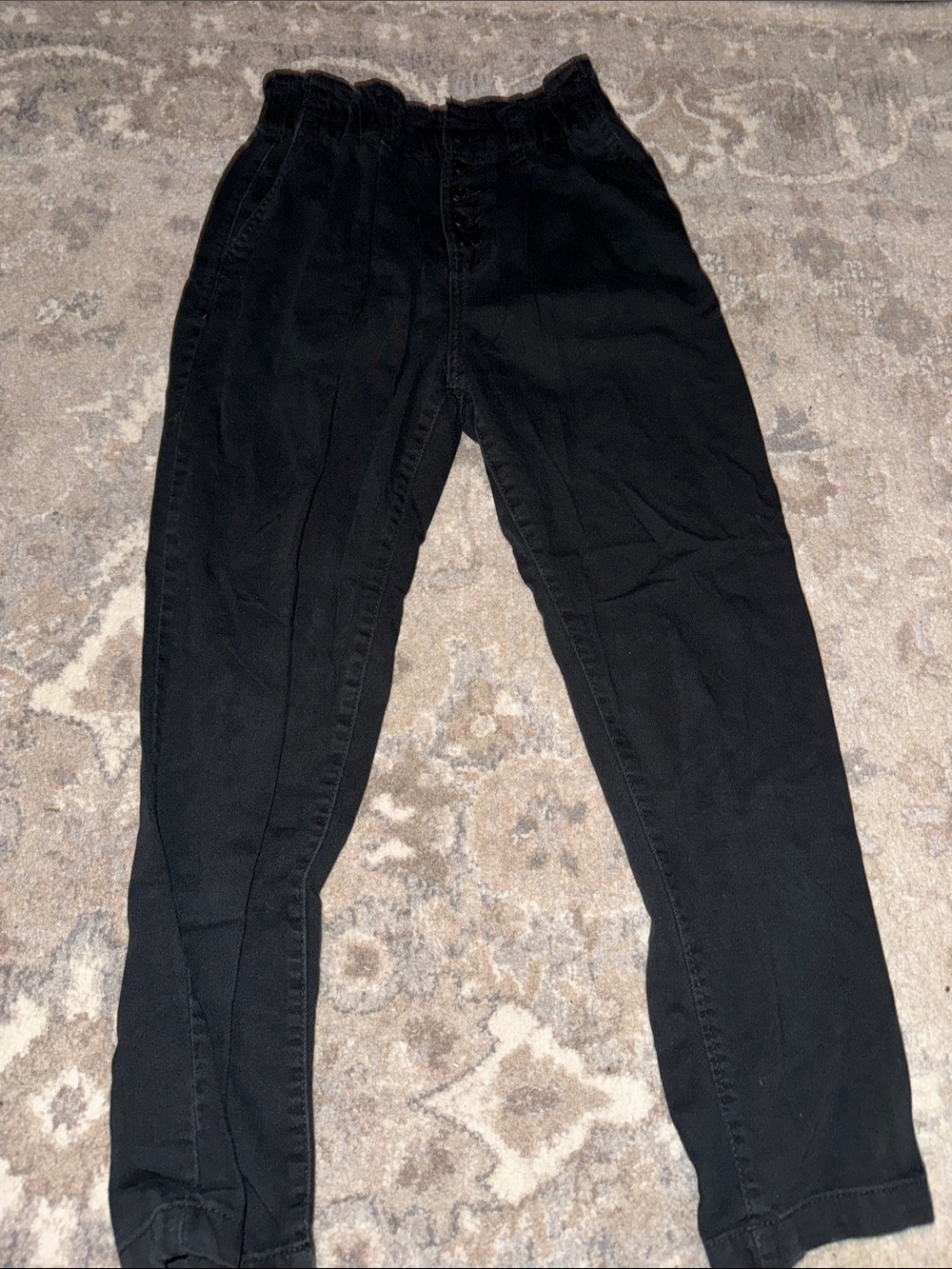 Time and Tru Black Paperbag Waist Pants